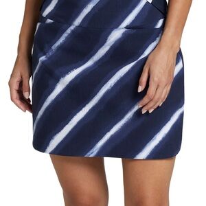Navy and White Striped Women's Skirt